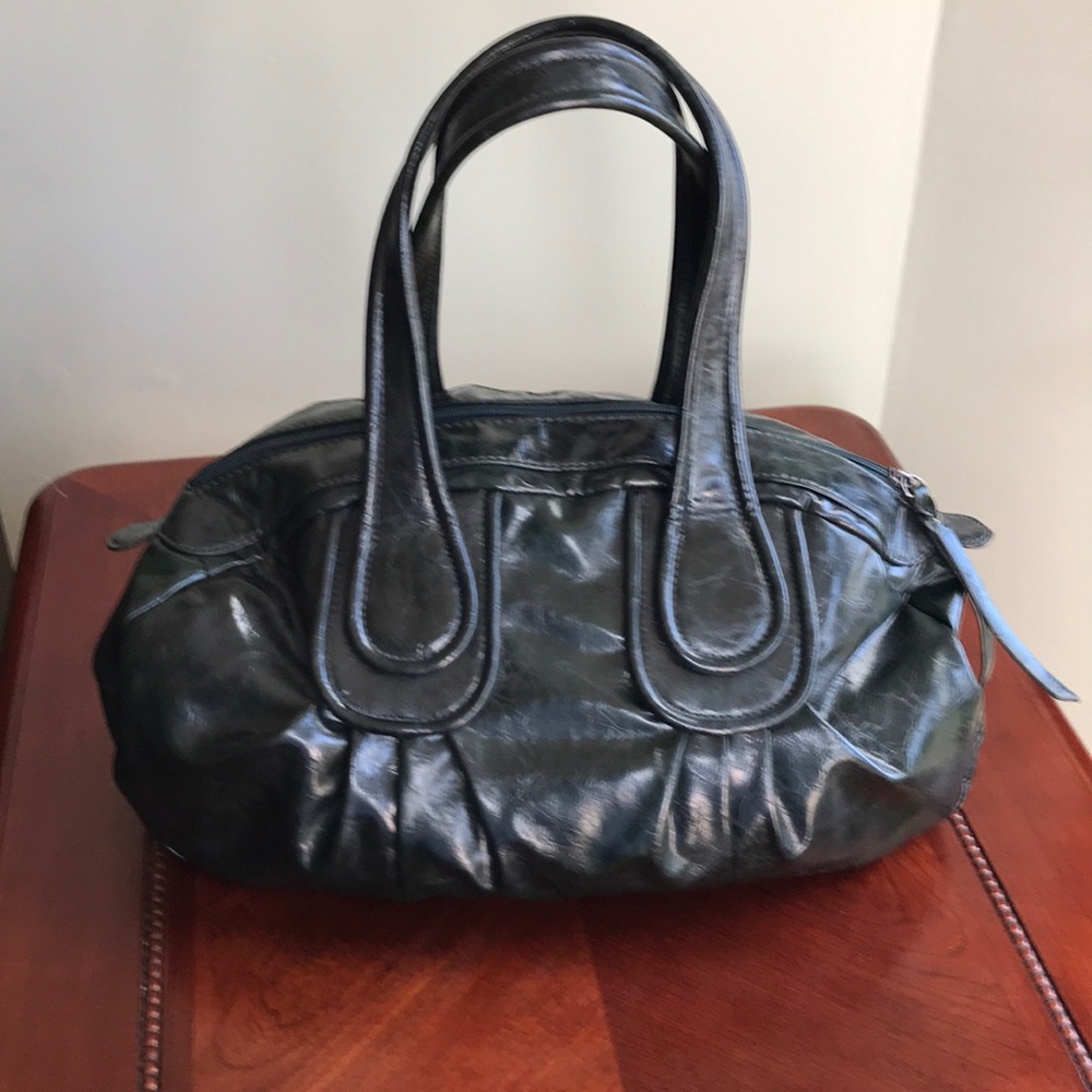 Shiraleah soft leather dark green handbag